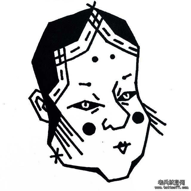 日式面具纹身