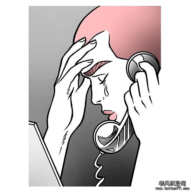 个性简笔男人纹身