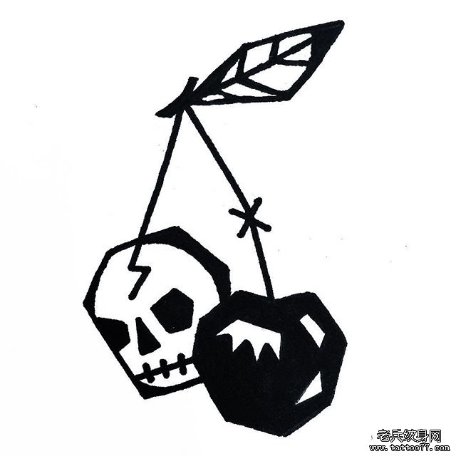 樱桃纹身手稿