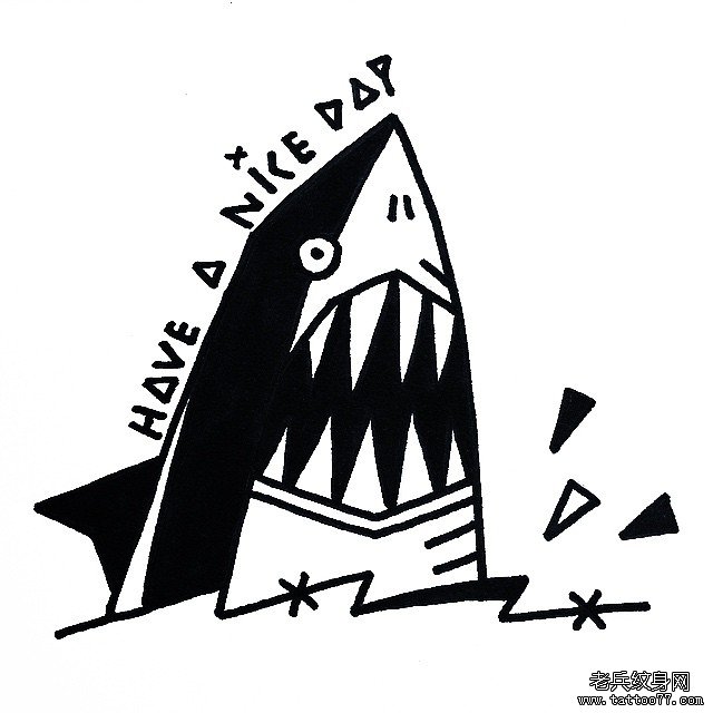 鲨鱼纹身手稿