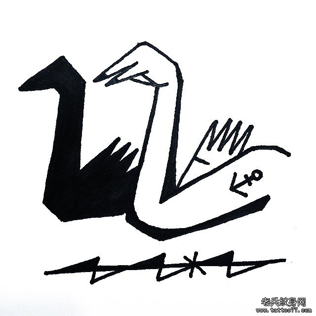 手影子纹身手稿