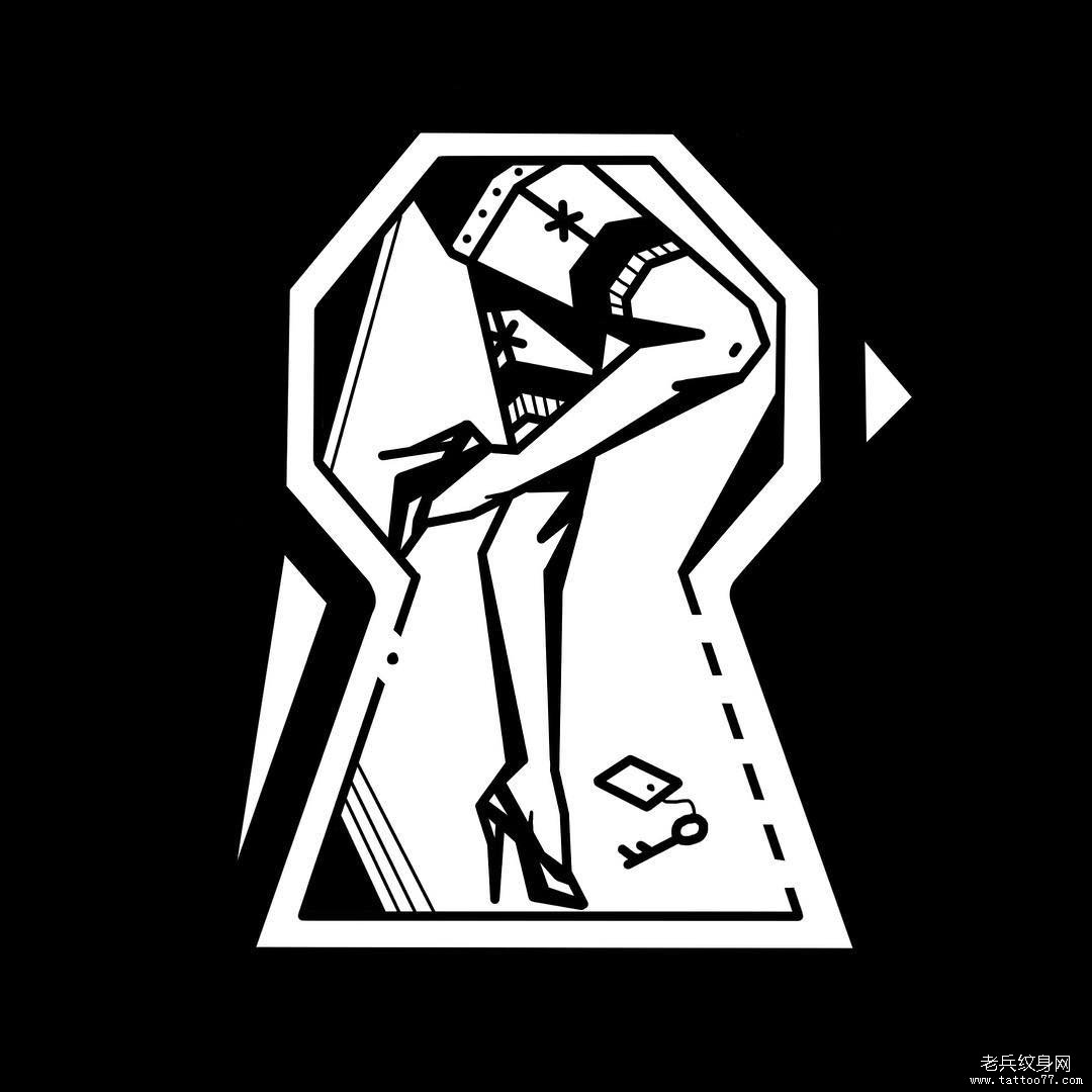 女郎大长腿纹身手稿