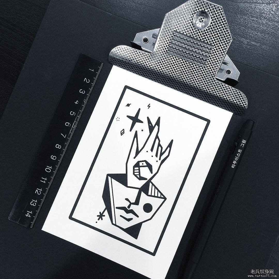 手脸星球纹身手稿
