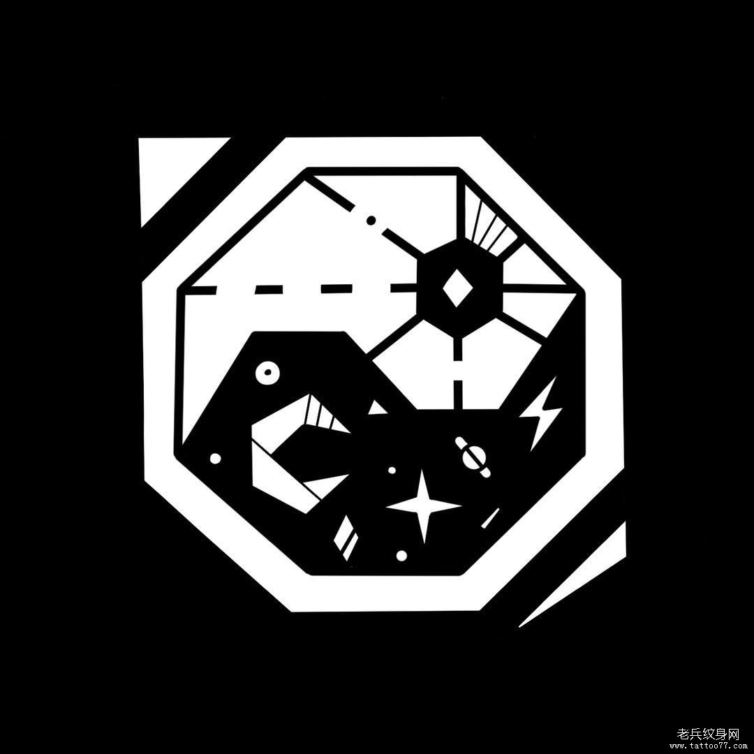 八卦星空纹身手稿