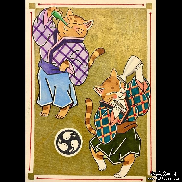 日式猫咪纹身