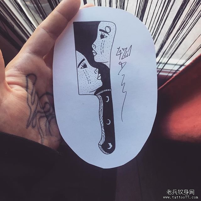 刀女郎纹身手稿