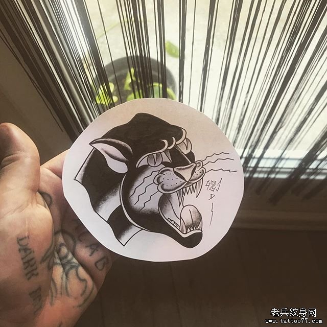 黑豹纹身手稿
