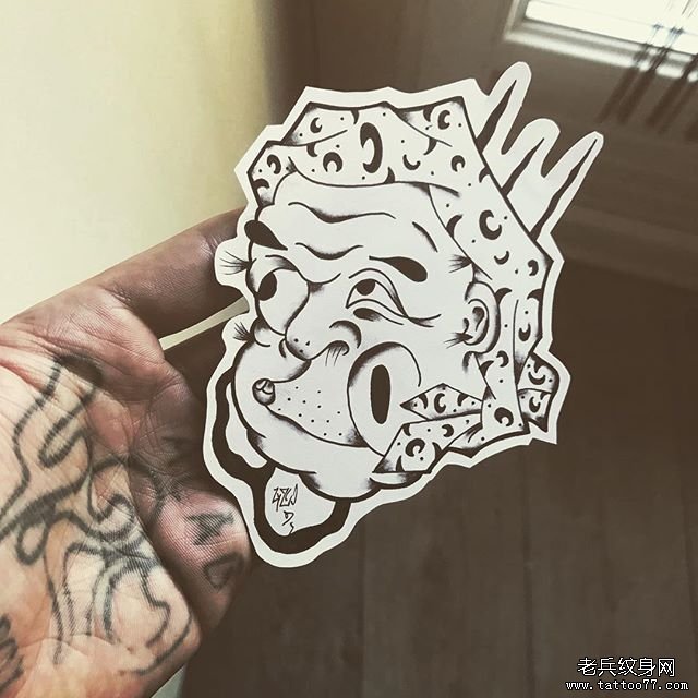 黑灰纹身手稿