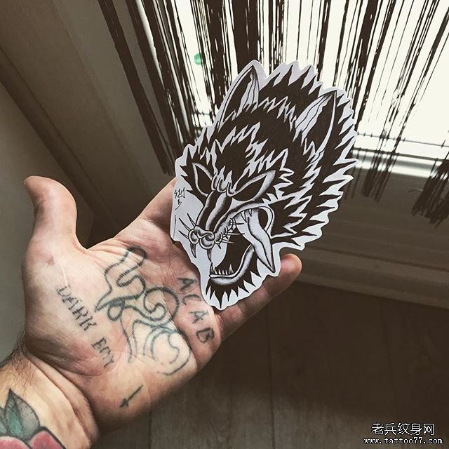 狼头纹身手稿