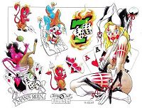 卡通小恶魔骰子小丑纹身图案图片