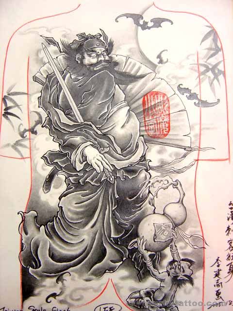 满背钟馗纹身图案图片