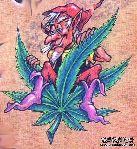 武汉老兵刺青馆：可爱一组卡通纹身图案图片（tattoo)