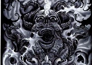 骷髅纹身图案大全:一款满背骷髅纹身图案图片