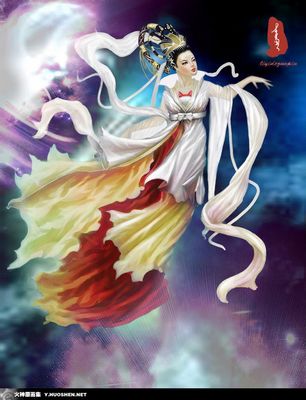 推荐一款神话人物仙女飞天纹身图案！！