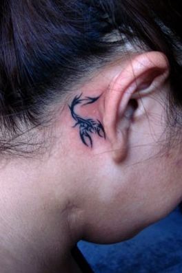 蝎子纹身图案：一款头部图腾蝎子纹身图案纹身图片