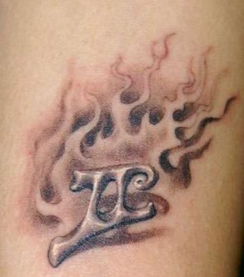 一款星座图标标志火焰纹身图案纹身图片