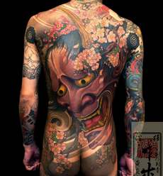 日本黄炎刺青作品欣赏：满背般若纹身图片大全（tattoo）