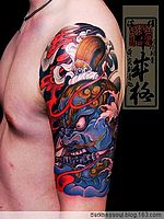 日本纹身师手臂金刚纹身作品