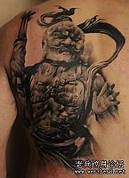 背部金刚力士菩萨纹身图案