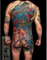 日本满背龙纹身图案