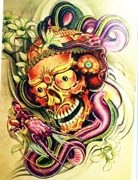 传统嘎巴拉龙纹身图案