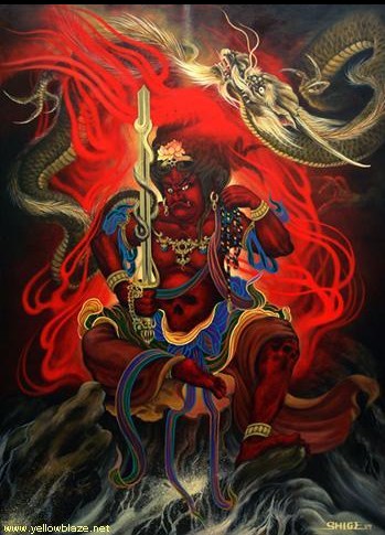 中国神鬼图：不动明王纹身图案
