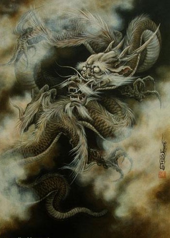 传统腾云龙纹身图案