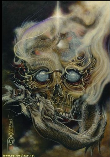 骷髅龙纹身图案