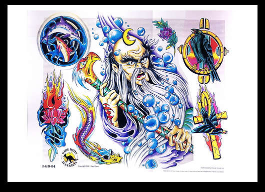 火莲花，海豚欧美星座纹身图案