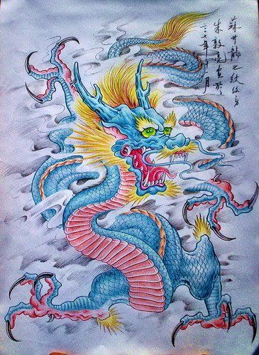 经典龙纹身图案