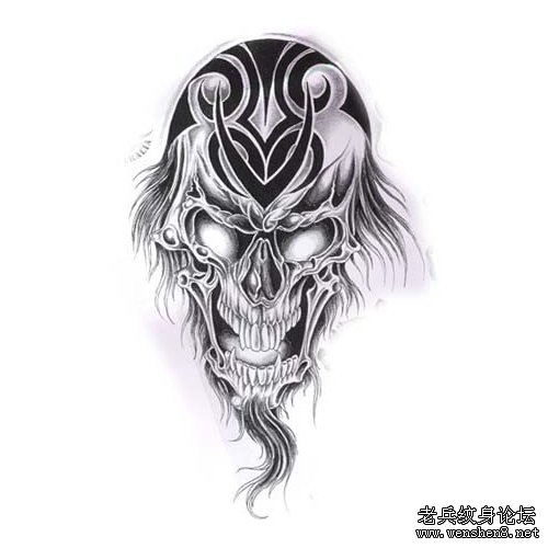 精美纹身图案大全—最新时尚骷髅纹身图案