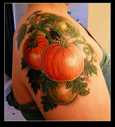 肩膀西红柿纹身图案