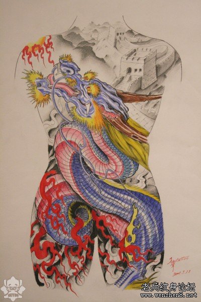 龙纹身图案大全之经典满背龙纹身图案大全(精品)