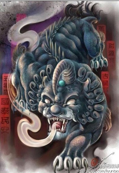 武汉纹身店：神兽纹身图案