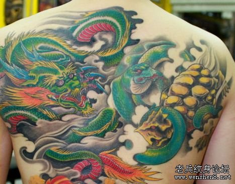 神兽纹身图案大全—青龙玄武纹身图案（收藏精品）