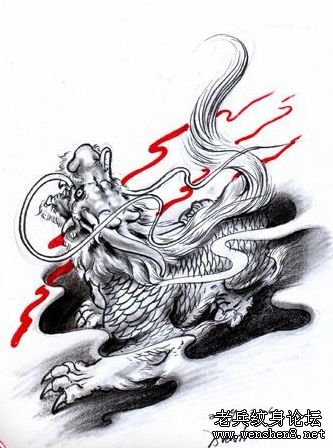 纹身图案大全：男人纹身图案大全之经典帅气的麒麟纹身图案（精品）