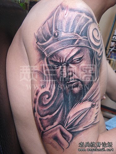纹身图案大全：男人纹身图案大全之经典帅气超酷超赞三国人物纹身图案诸葛亮孔明纹身图案大全（精品）