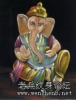 纹身图案大全—象财神纹身图案大全