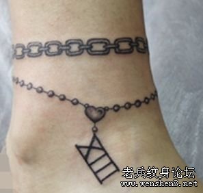 最新纹身图案大全之美女脚链纹身图案大全（精品）
