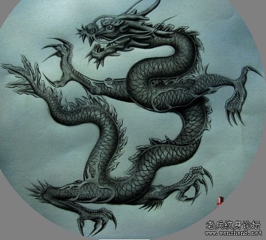 男人纹身图案大全之龙纹身图案（收藏）