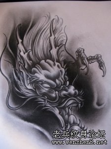 推荐一款帅气的龙头纹身图案大全