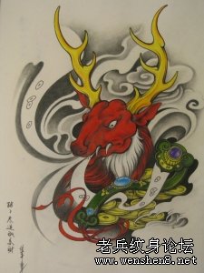 招财牛纹身图案图片