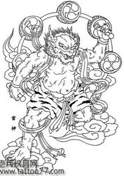 简单的雷神纹身手稿