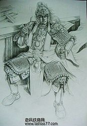 五虎将赵云赵子龙纹身手稿