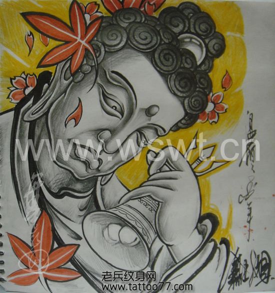 背部如来佛祖纹身图案