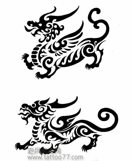 一款图腾神兽貔貅纹身图案