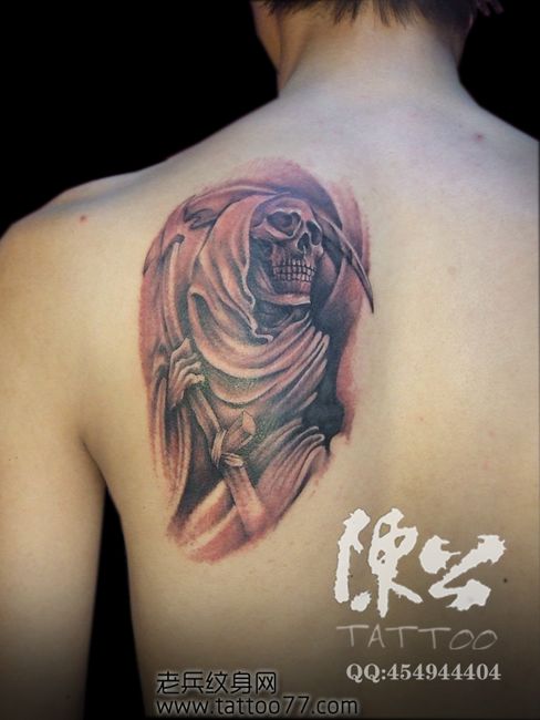 男生纹身图案—背部死神纹身图案