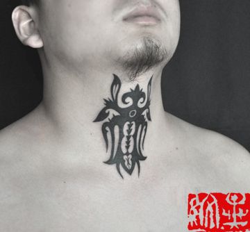脖子帅气的图腾纹身图案