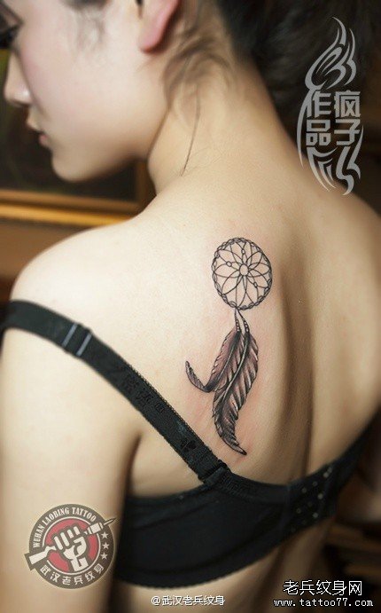 能够捕捉好梦阻挡噩梦的捕梦网纹身作品及含义