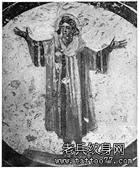 Orans加冕和面纱,墓穴卡利斯图斯,第三个世纪